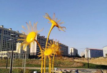 菊花雕塑制作廠家，景區(qū)案例，花卉植物雕塑制造商