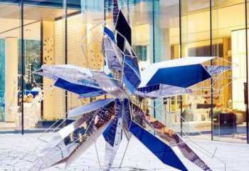 山茶花雕塑定制，小區(qū)雕塑，不銹鋼山茶花雕塑提供