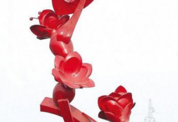 石榴花雕塑廠，景區(qū)雕塑，不銹鋼石榴花雕塑提供