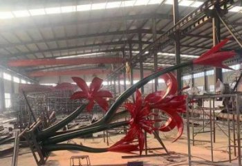 石榴花雕塑精品，標(biāo)識(shí)雕塑，不銹鋼石榴花雕塑廠