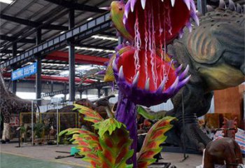 食人花雕塑廠家，廣場系列，抽象食人花雕塑供需