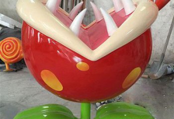 食人花雕塑廠家，美陳雕塑，抽象食人花雕塑預定