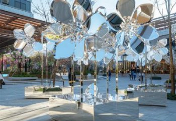 桃花雕塑定價，村標概念，不銹鋼桃花雕塑選用