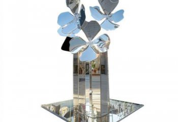 桃花雕塑供應，圓雕體系，不銹鋼桃花雕塑制作廠家