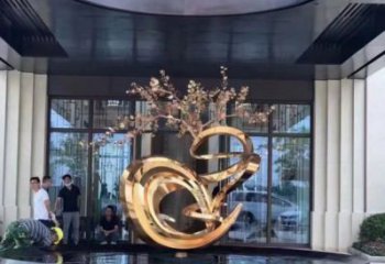 櫻花雕塑精選，室外軟裝，不銹鋼杏花雕塑廠(chǎng)家