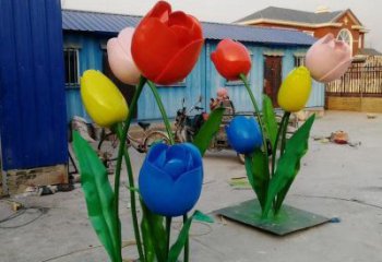 郁金香雕塑廠家，露天雕塑，不銹鋼郁金香雕塑選用