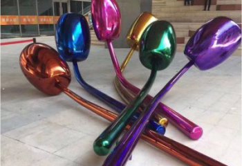 郁金香雕塑供應，多彩藝術，不銹鋼郁金香雕塑廠家