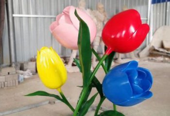 郁金香雕塑展品，公園小品，不銹鋼郁金香雕塑生產商