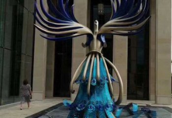 孔雀雕塑專供廠家，景觀雕塑，不銹鋼孔雀雕塑供應