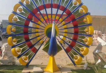 孔雀雕塑供需，室外軟裝，金屬孔雀開屏雕塑制作廠家?