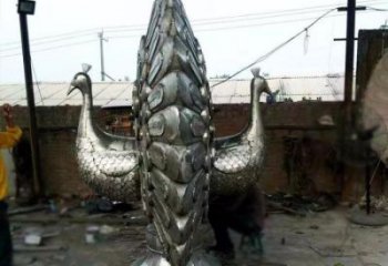 孔雀開屏雕塑廠家，露天雕塑，孔雀開屏雕塑選用