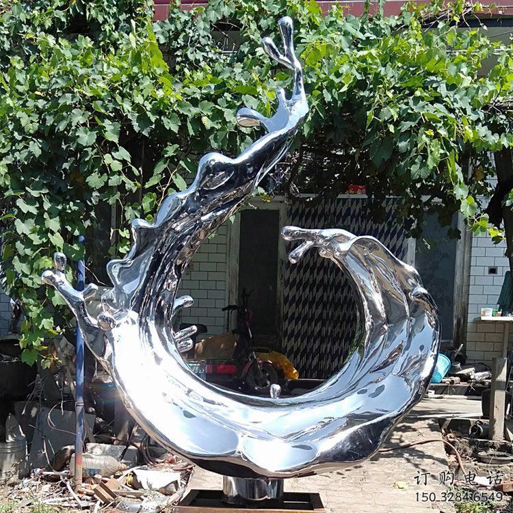 波浪雕塑供應，城區小品，不銹鋼波浪雕塑制造商