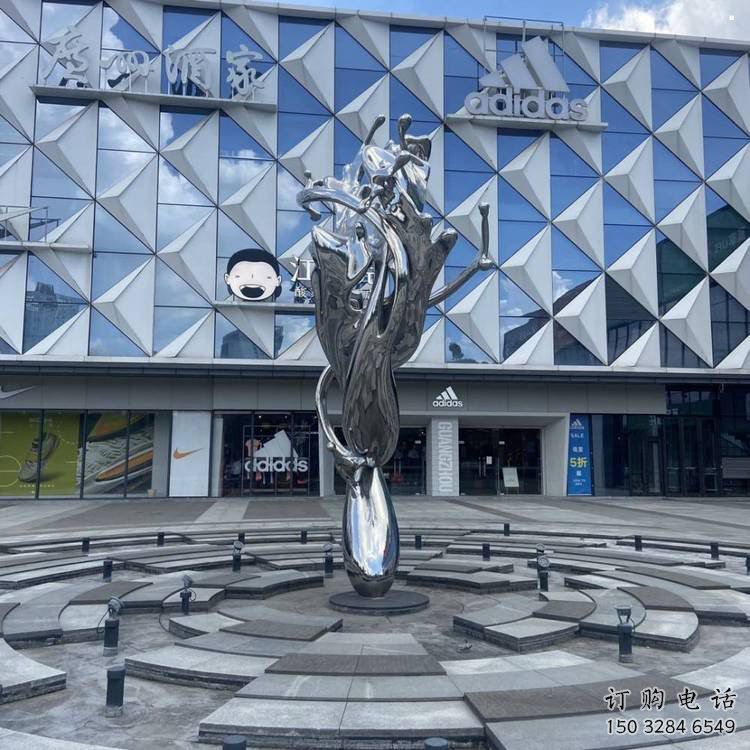 景區海浪雕塑，鍍金歐式雕塑，鐵藝材質