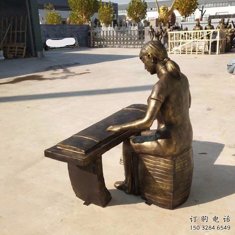 彈古箏雕塑精選，街道標(biāo)識(shí)，民俗人物雕塑工程指用