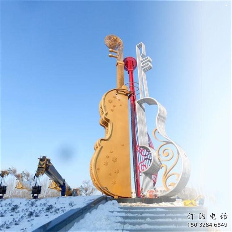 提琴雕塑供應，樂器雕塑，烤漆提琴雕塑制造廠家