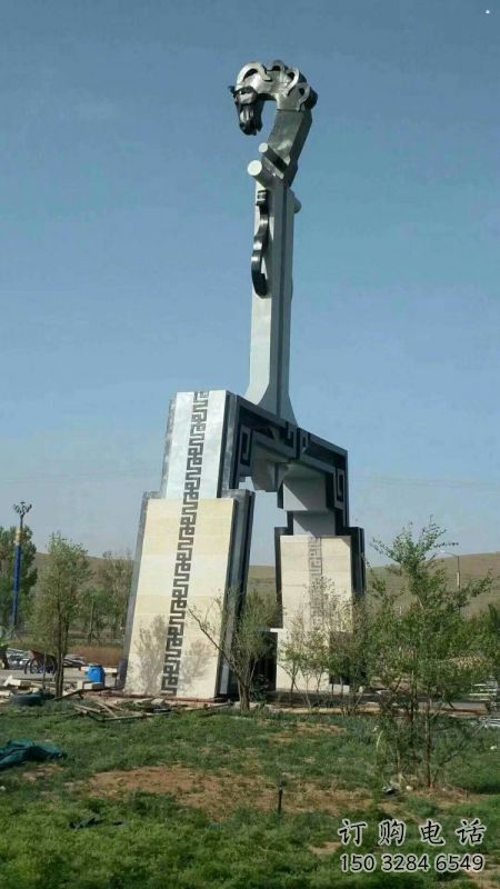 馬頭琴雕塑專供，廣場雕塑，不銹鋼馬頭琴雕塑供應