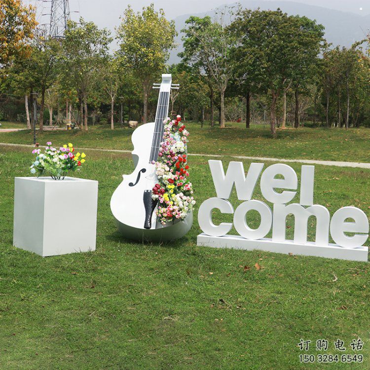 提琴雕塑承接，城市雕塑，不銹鋼提琴雕塑精品