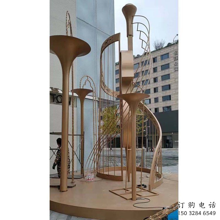 提琴雕塑選用，透雕系列，現代不銹鋼提琴雕塑優價