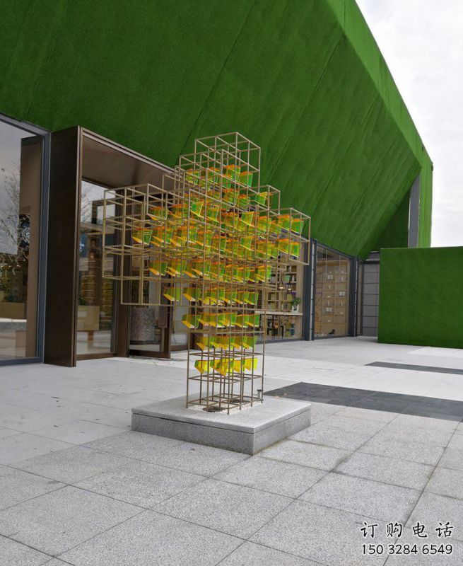 大型魔方雕塑優選，白鋼構件，燈光魔方雕塑廠家