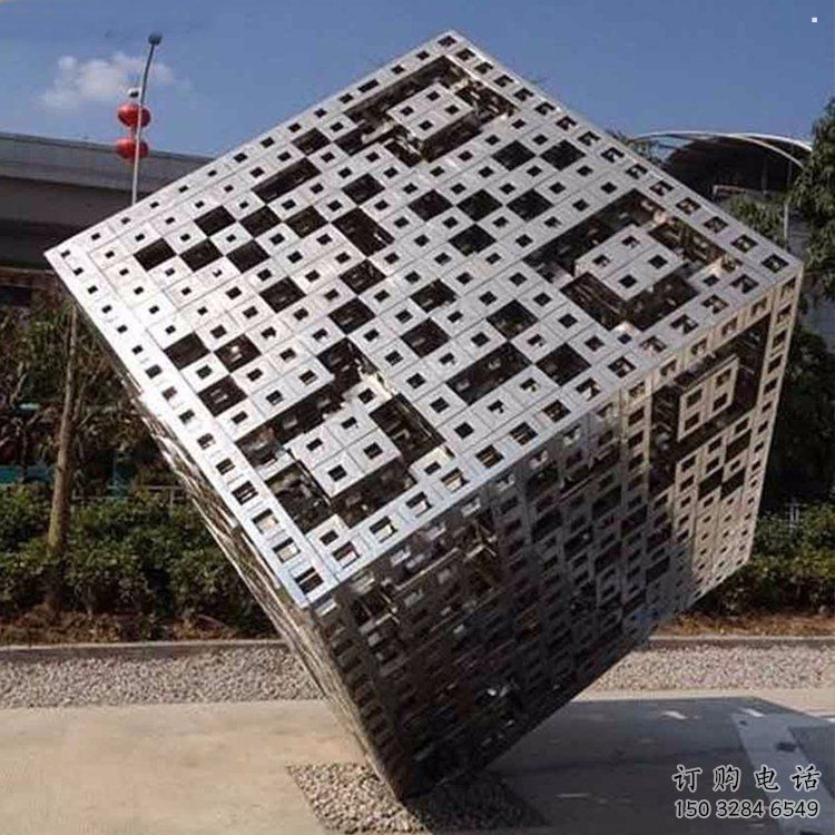 方塊方案展品，街頭雕塑，地產不銹鋼方塊雕塑供需