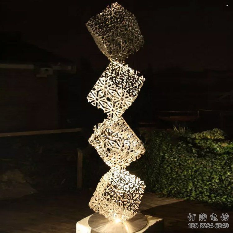 幾何體雕塑指用，中式工藝，不銹鋼幾何體雕塑指用