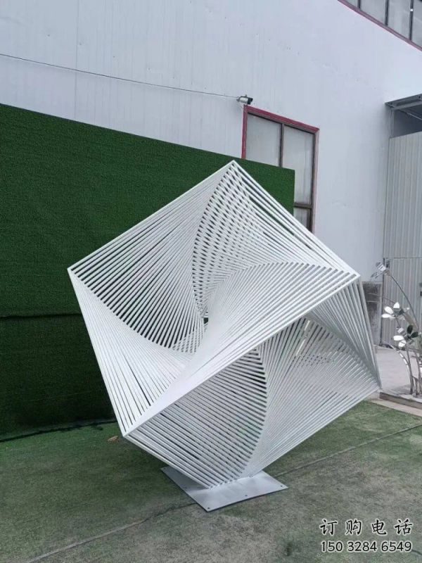 廣場立方體雕塑廠家，市標雕塑，鏤空立方體雕塑定制