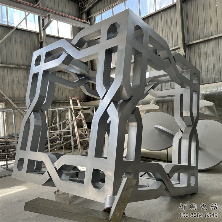 立方體雕塑供應，美陳雕塑，鏤空立方體雕塑定制廠家