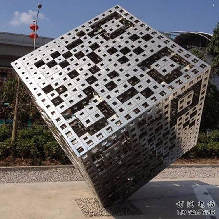 立方體雕塑精選，歐式風(fēng)格，鏤空立方體雕塑選定