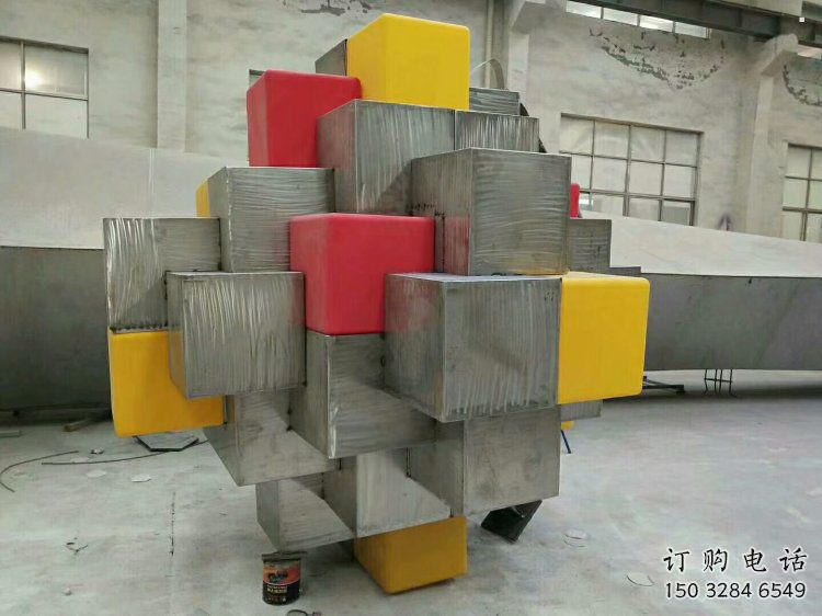 立方體雕塑批發(fā)，標(biāo)識(shí)雕塑，鏤空立方體雕塑優(yōu)選廠家