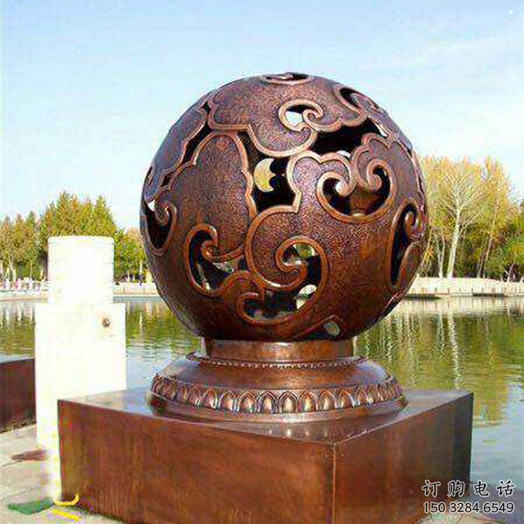 鏤空球雕塑標準，陸地擺件，烤漆鏤空球雕塑定制