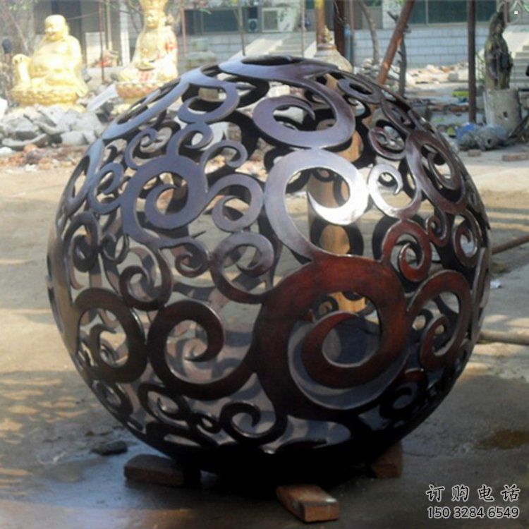 鏤空球雕塑精選，公園小品，烤漆鏤空球雕塑廠家