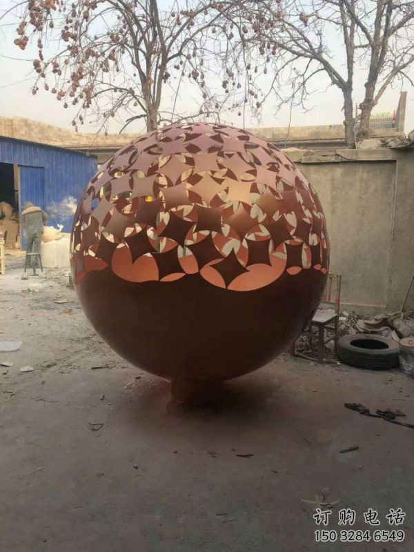 鏤空球雕塑生產，城區小品，烤漆鏤空球雕塑標準