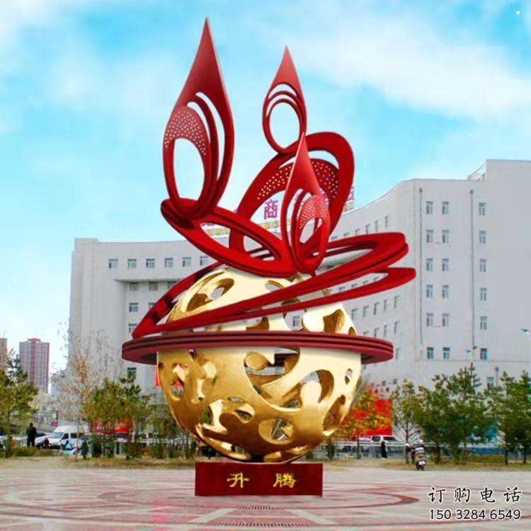 鏤空球雕塑展品，街頭雕塑，烤漆鏤空球雕塑供需