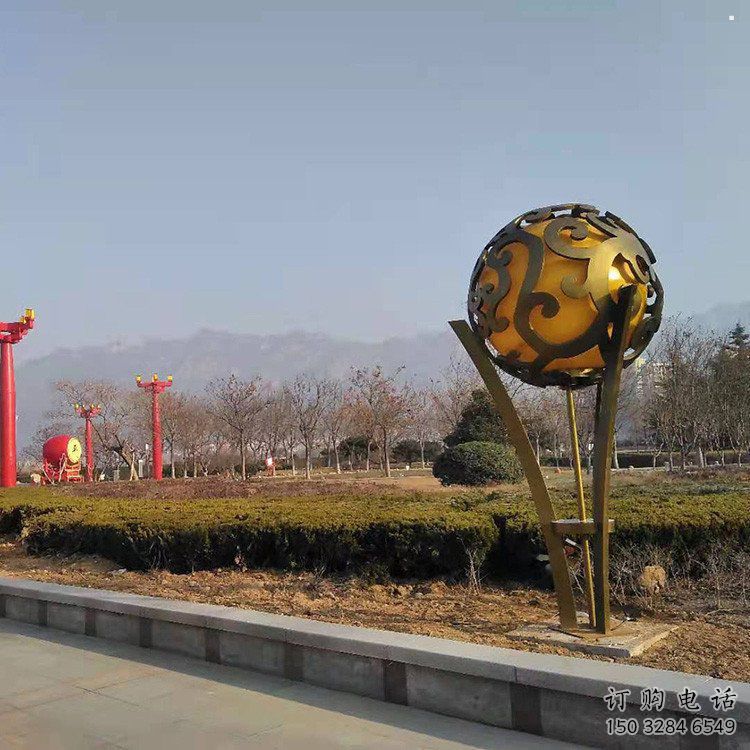 空心球雕塑生產商，動態雕塑，鏤空空心球雕塑定制