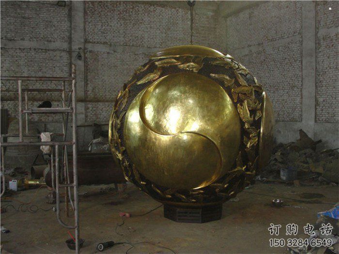 燈光球雕塑擺件定制，市標雕塑，不銹鋼燈光球雕塑廠