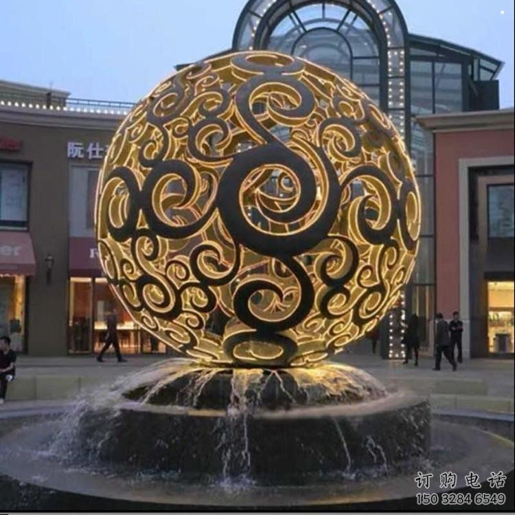 燈光球雕塑展品，鋼管組合，不銹鋼燈光球雕塑常用