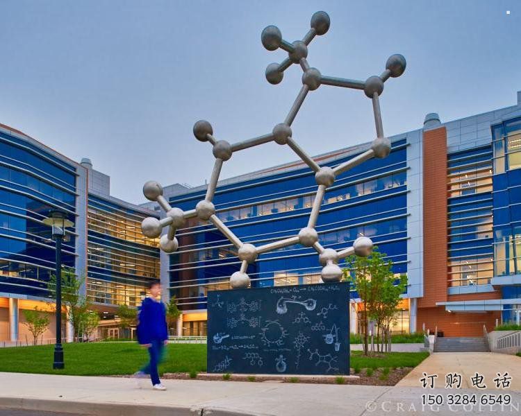 分子球雕塑服務商，街景小品，不銹鋼分子球雕塑點擊