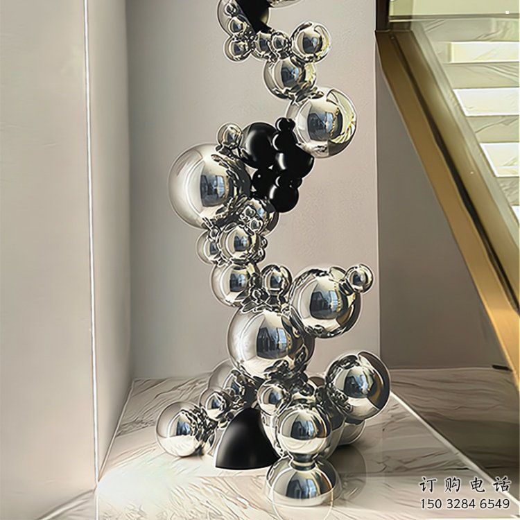 分子球雕塑預定，美陳雕塑，不銹鋼分子球雕塑選用