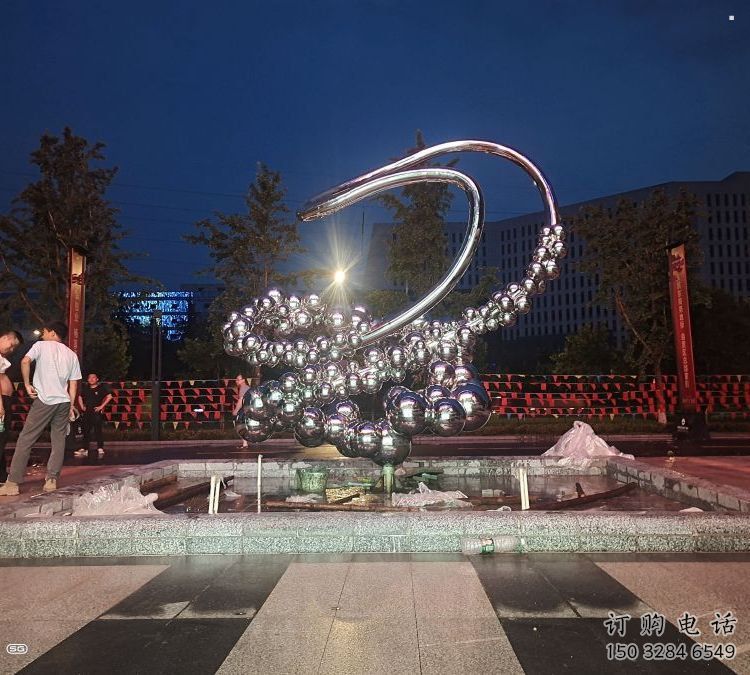 原子球雕塑選用，彩鋼制作，不銹鋼原子球雕塑制造商