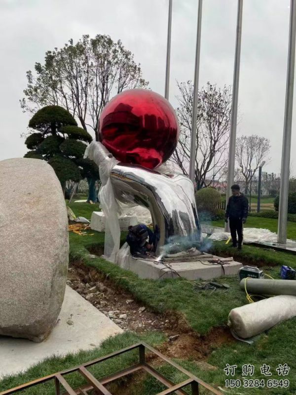 圓球雕塑服務(wù)商，街景小品，環(huán)境烤漆圓球雕塑訂做