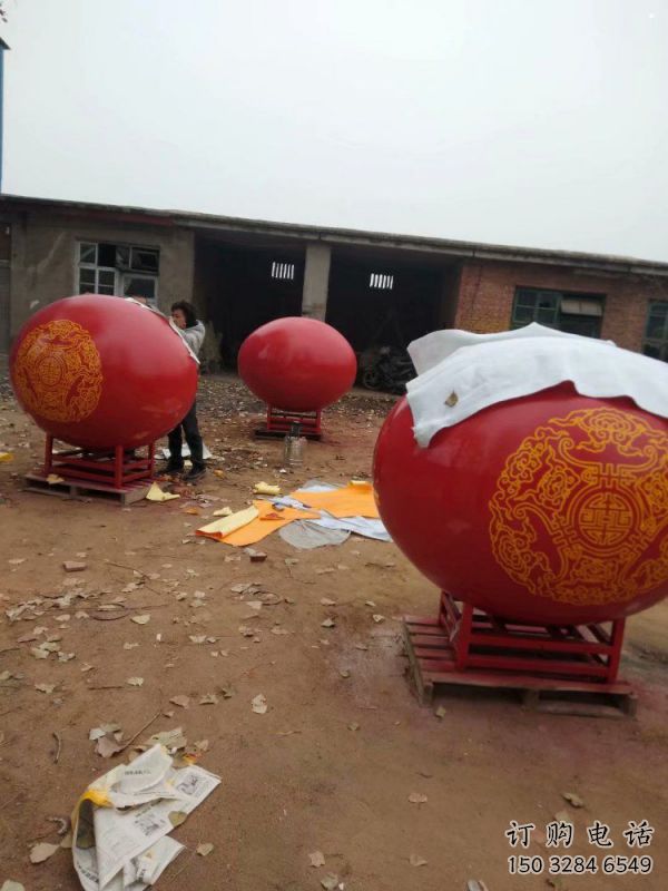 圓球雕塑精選，室外雕塑，不銹鋼烤漆圓球雕塑選定