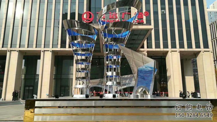 花瓶雕塑觀賞型，露天雕塑，不銹鋼異形花瓶雕塑訂做