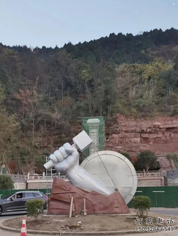 拳頭雕塑供求，中式工藝，不銹鋼拳頭雕塑廠家