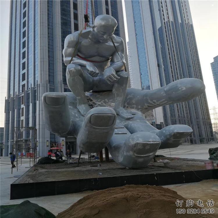 沉思者雕塑廠家，鍛造工藝，手托沉思者雕塑承接