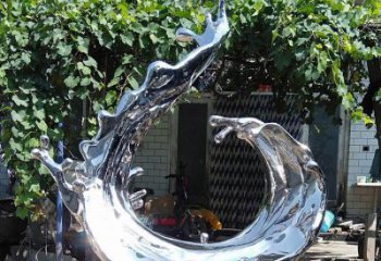 波浪雕塑供應，城區小品，不銹鋼波浪雕塑制造商