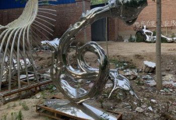 波浪雕塑展品，彩鋼制作，不銹鋼波浪雕塑精品