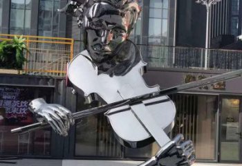 大提琴雕塑展品，公園小品，不銹鋼大提琴雕塑供需