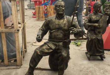 拉二胡雕塑選定，景觀雕塑，民俗人物雕塑生產商