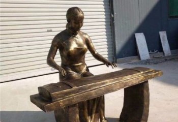 彈古箏雕塑承接，景區(qū)案例，民俗人物雕塑承接