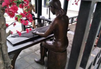 彈古箏雕塑供給，景區(qū)雕塑，民俗人物雕塑優(yōu)選